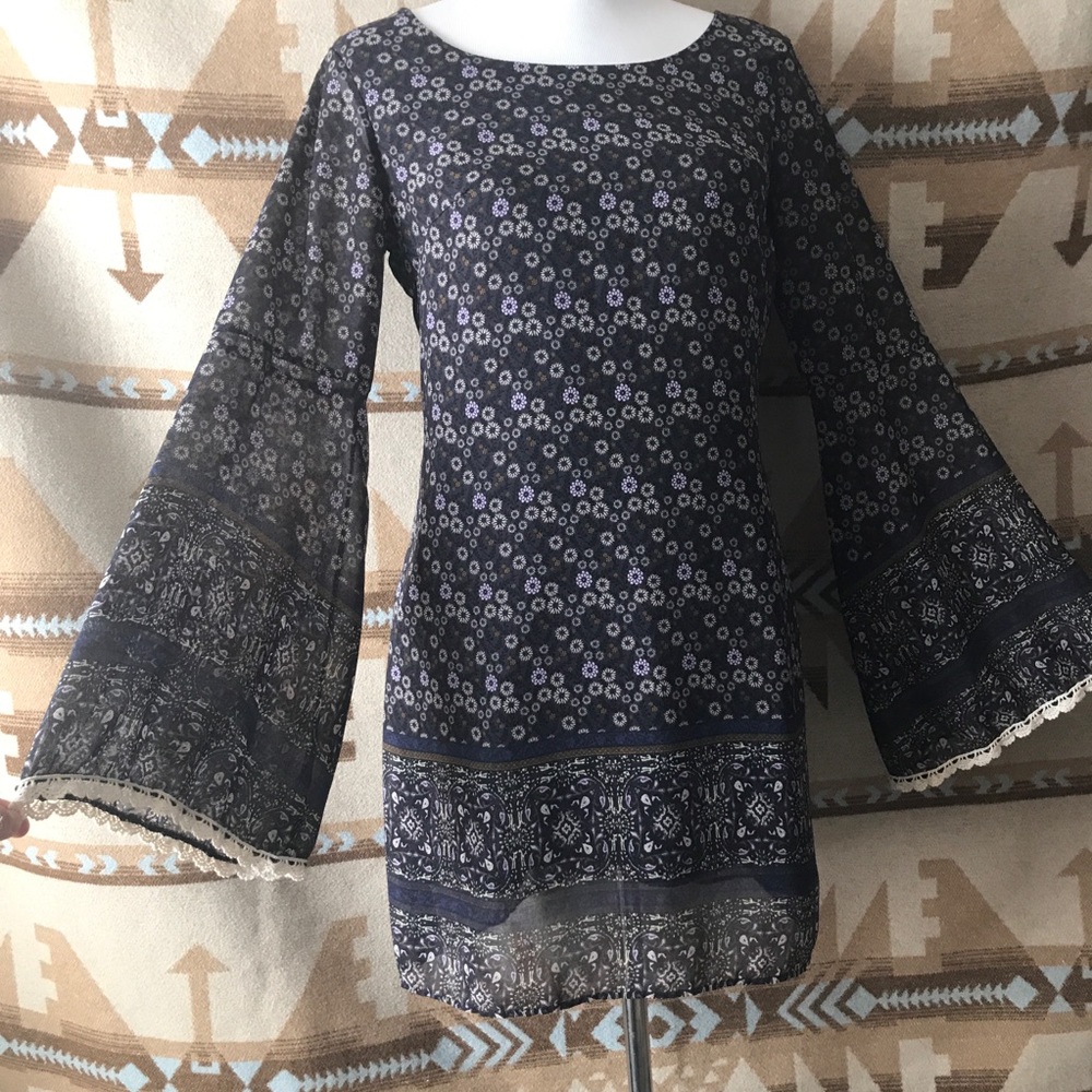Bell Sleeve Floral Dress